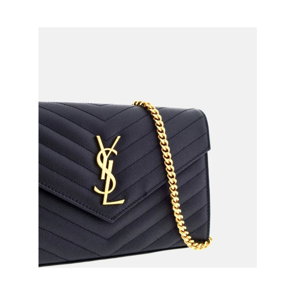 Saint Laurent Zwarte leren Cassandre kettingtas Black Dames