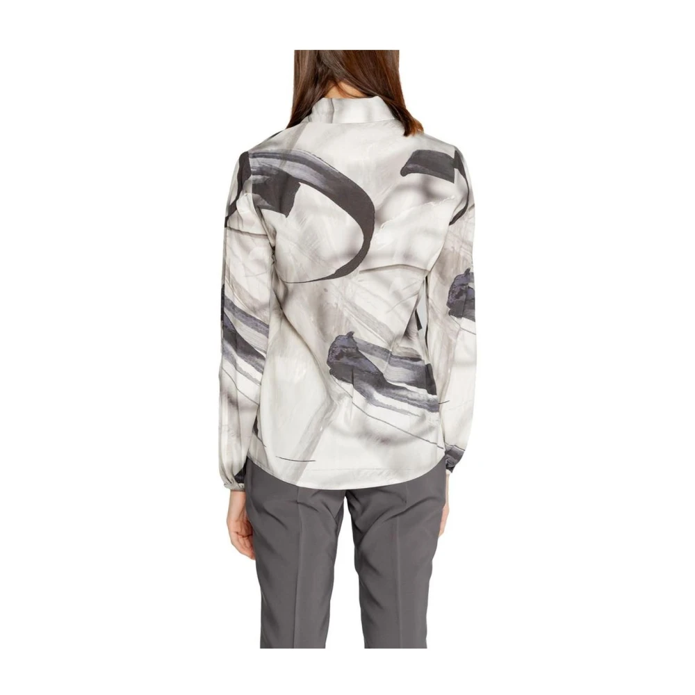 RINASCIMENTO Grijze Blouse met Abstracte Print en Keyhole Halslijn Multicolor Dames