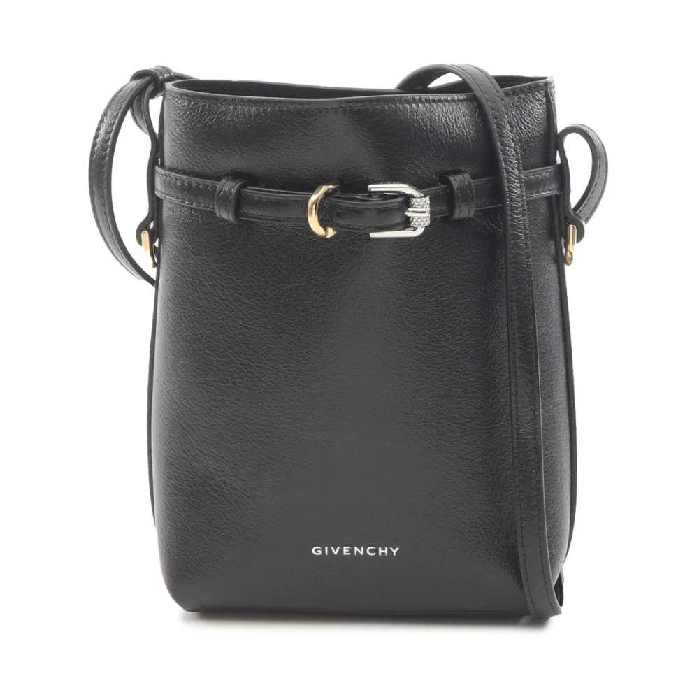 Givenchy Pre-Owned Women's Black Pre-Owned Vintage Leather Belted Crossbody Bag