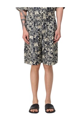 printed-casual-elastic-waistband-shorts