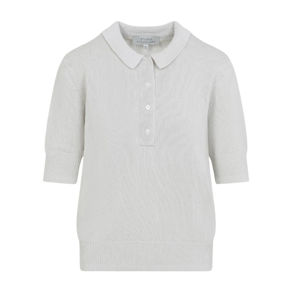 Studio Nicholson Vrouw Grijs Tops Dames, S, Katoen, Tolsa Polo