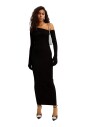 robe-maxi-noire-manche-asymetrique