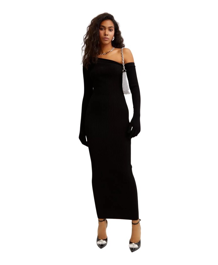 robe-maxi-noire-manche-asymetrique