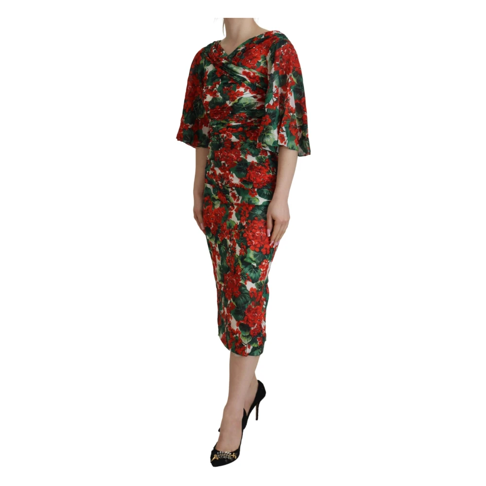 Dolce & Gabbana Betoverende Bloemenprint Sheath Jurk Multicolor Dames