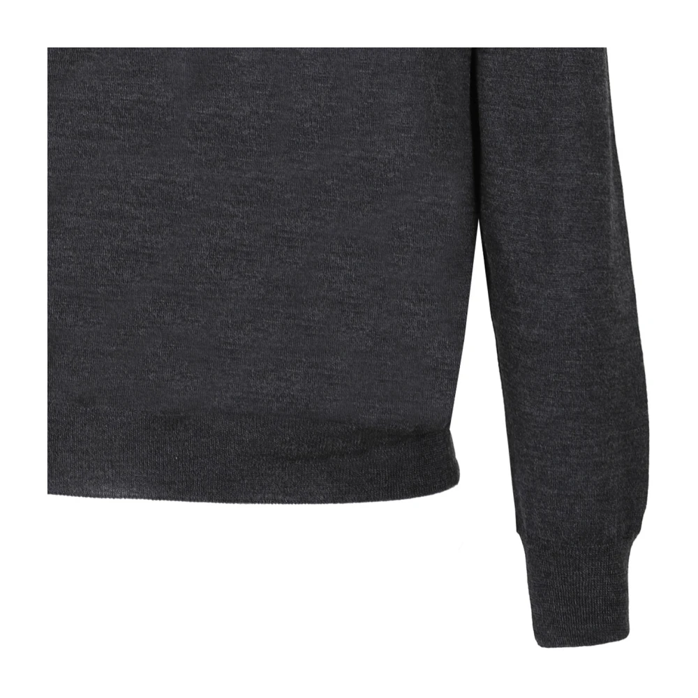 Gran Sasso Donkergrijze Crew Neck Wollen Trui Gray Heren