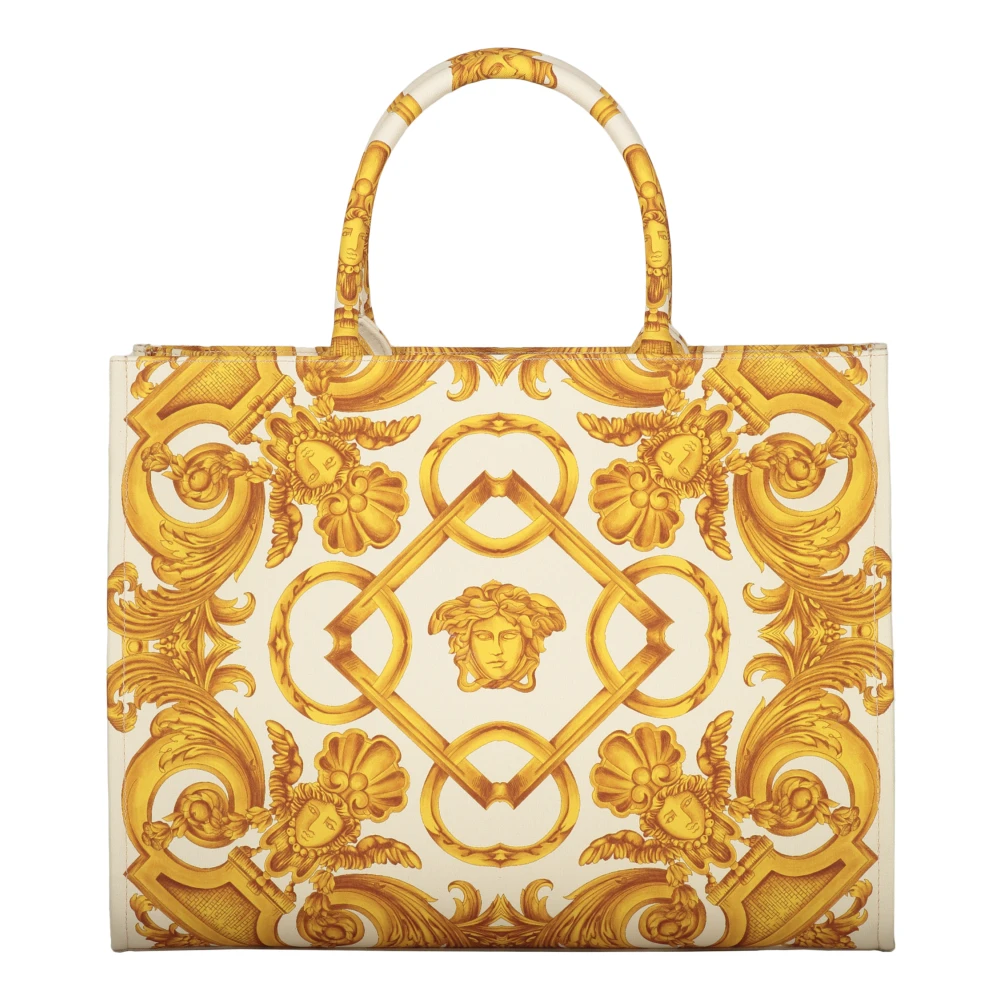 Versace Jacquard motief canvas tote tas Multicolor Dames