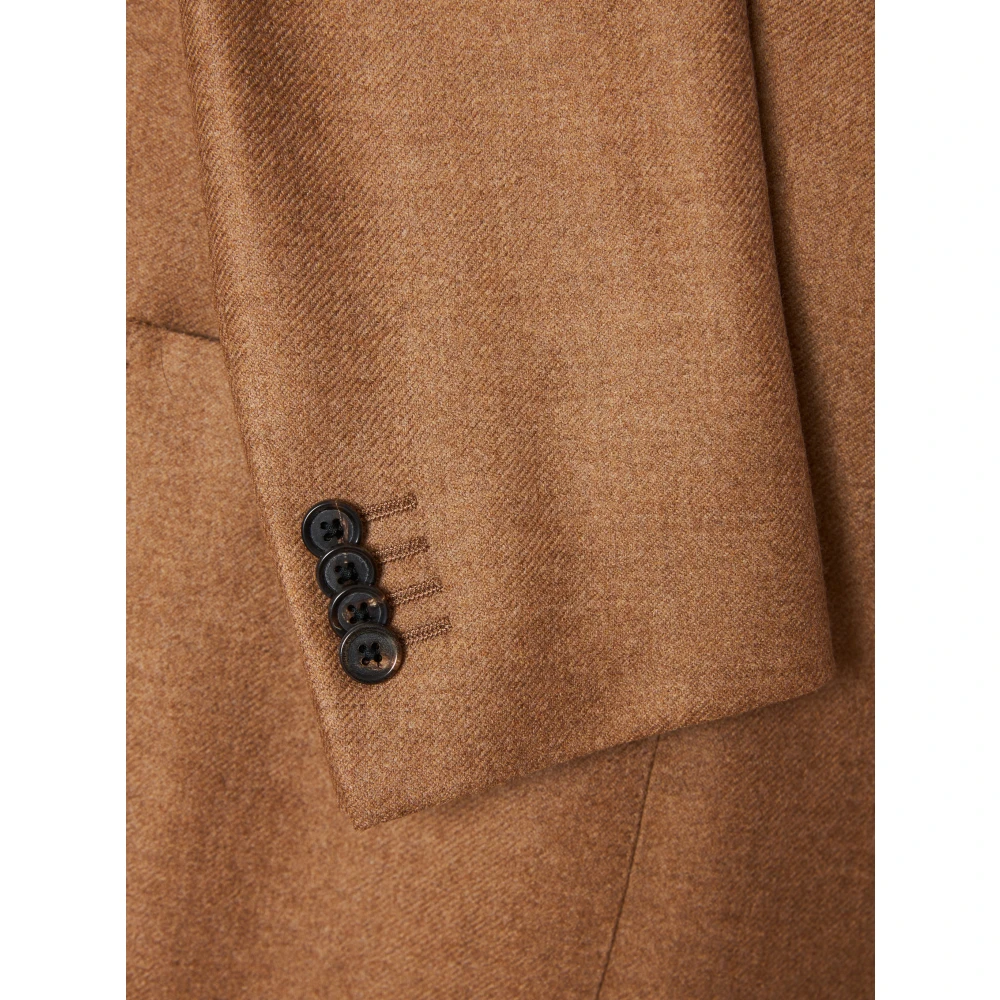 Corneliani Wol Kasjmier Jas Drop 7 Beige Heren
