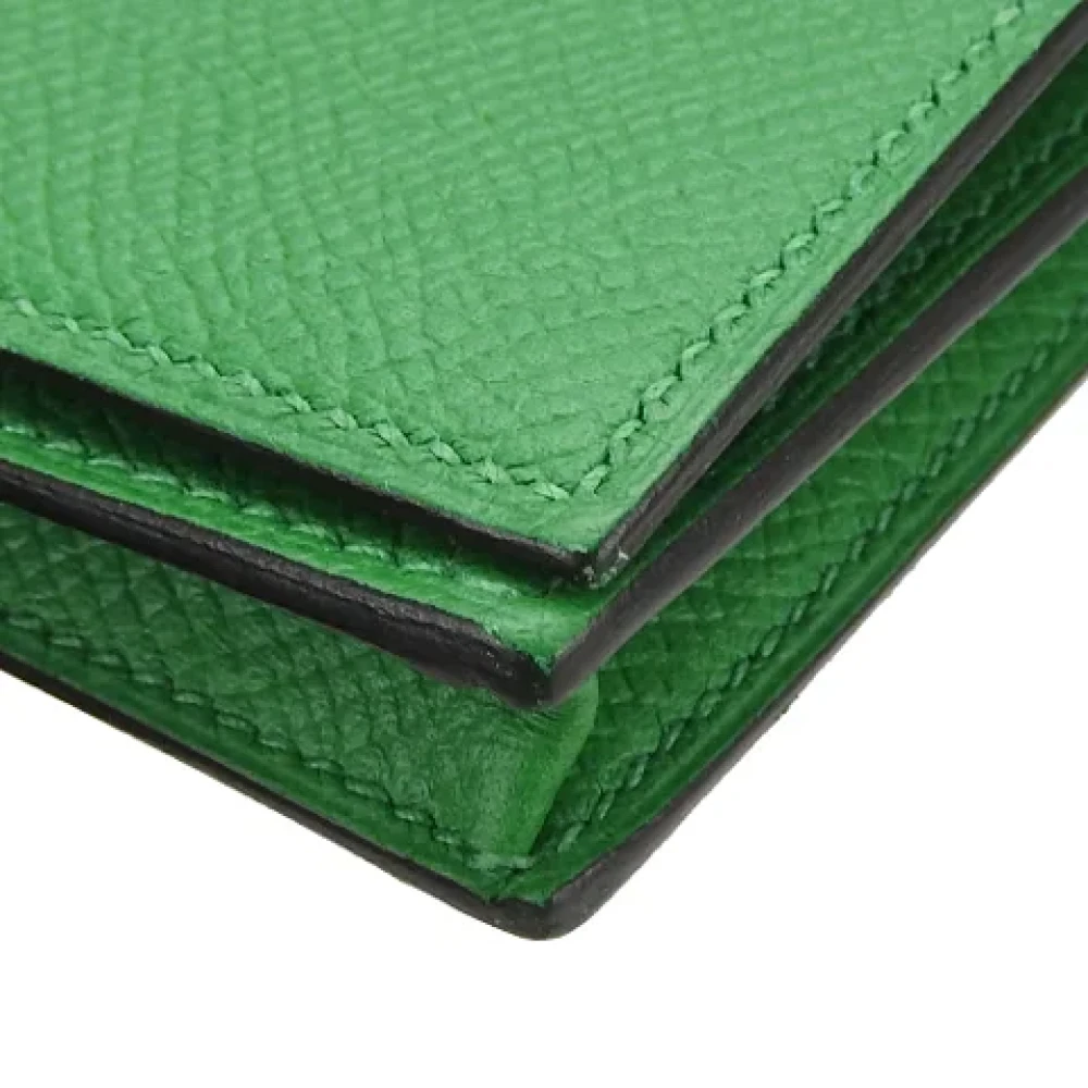 Hermès Vintage Pre-owned Leather wallets Green Dames
