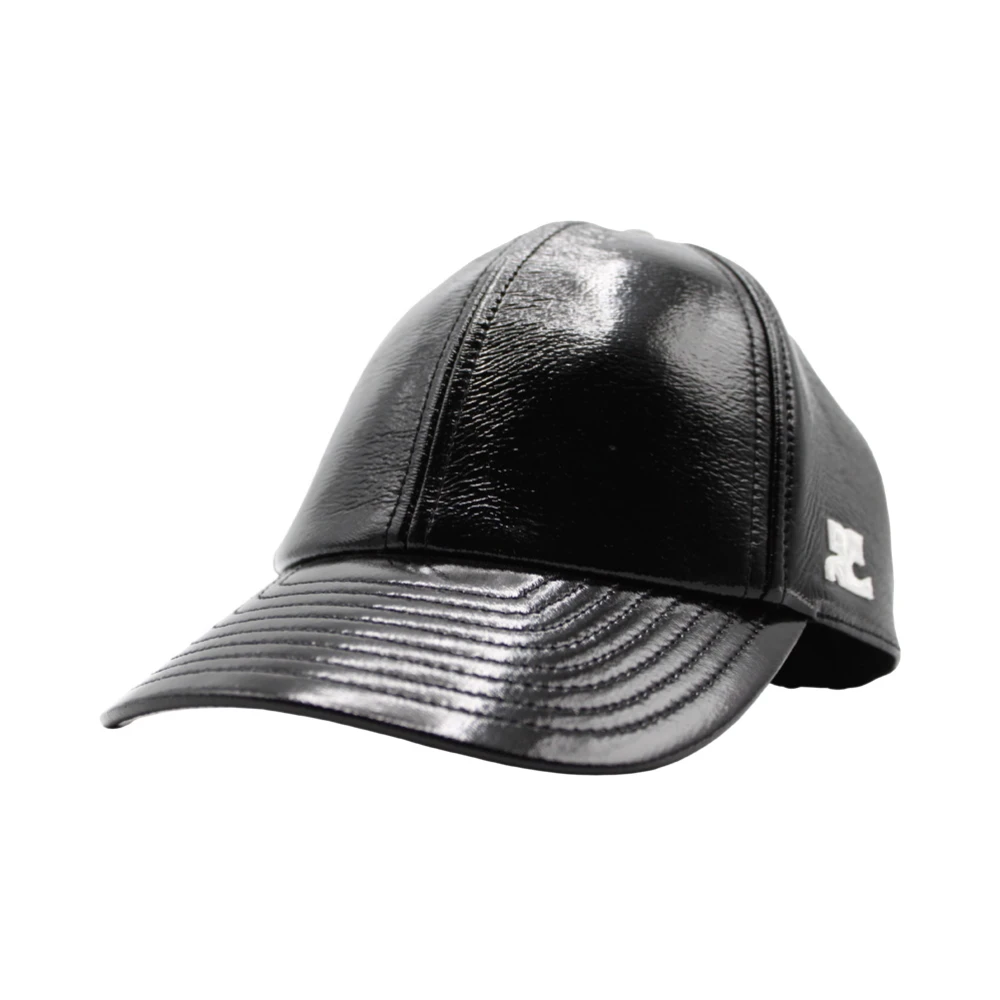 Courrèges Vinyl Cap Heruitgave Lente-Zomer 2025 Collectie Black Unisex