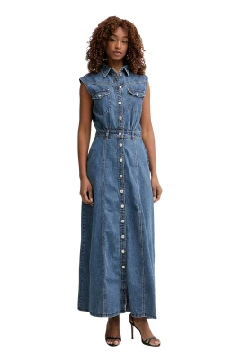 Rugiada Denim Maxi Dress