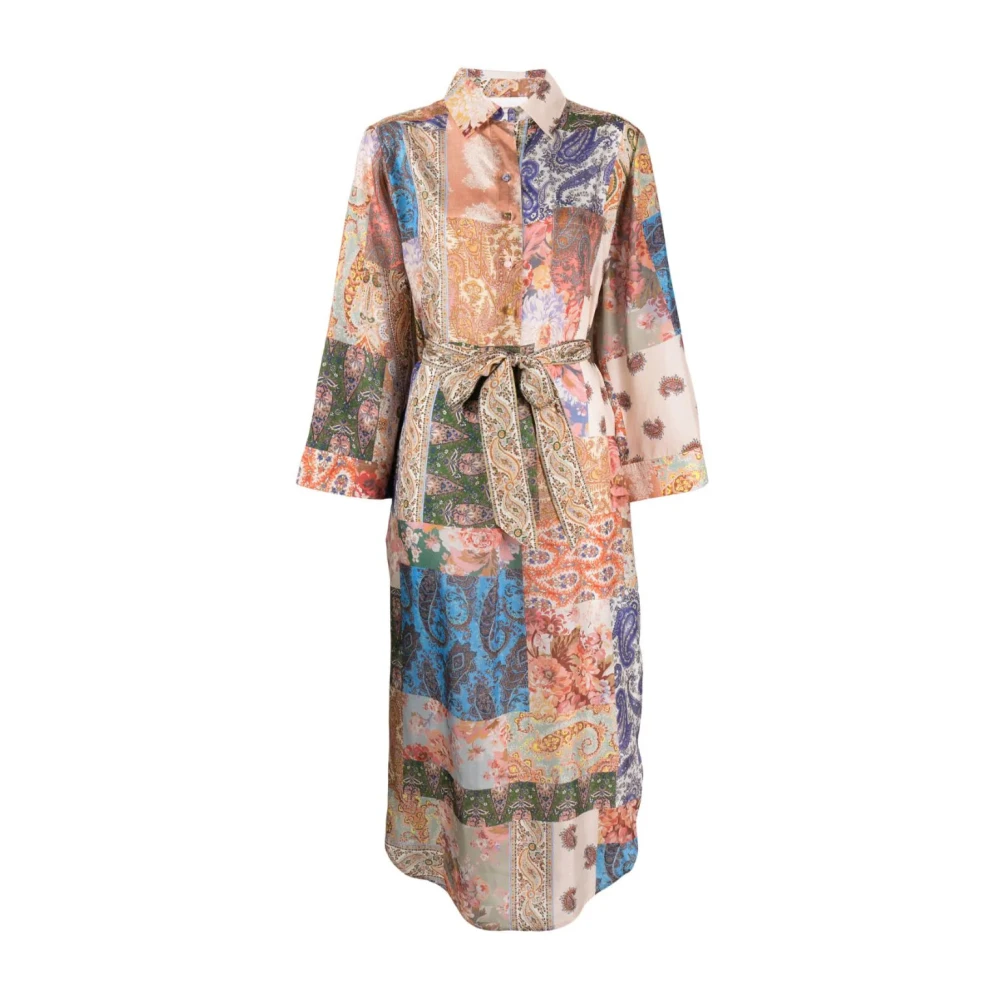 Zimmermann Patchwork Paisley Silk Shirtdress - Female - Shirt Dresses - Multicolor - Xs - Dresses