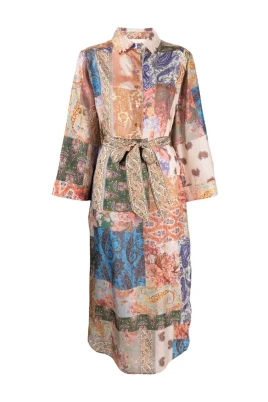 Patchwork Paisley Silk Shirtdress