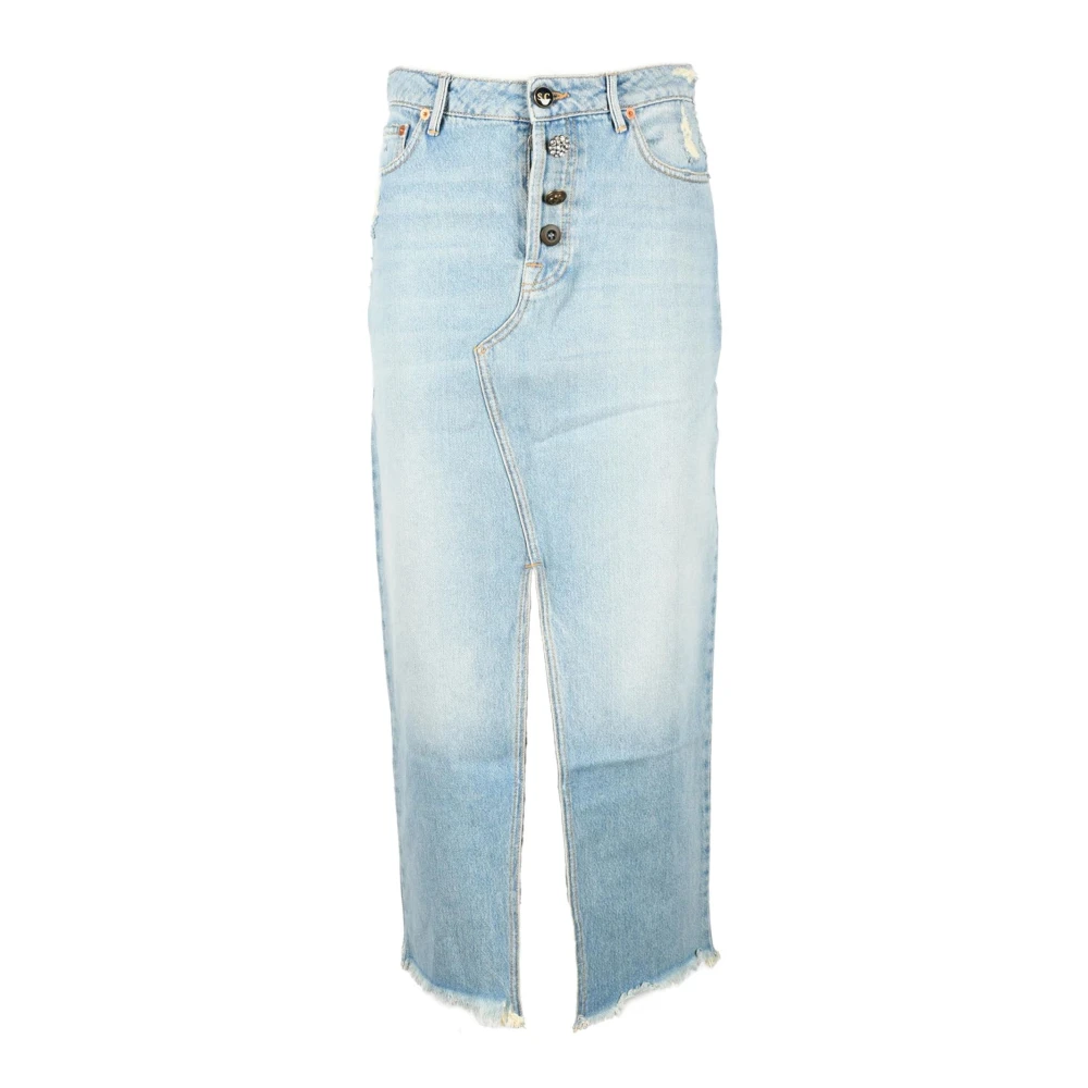 Semicouture Katoenen casual rok Blue Dames