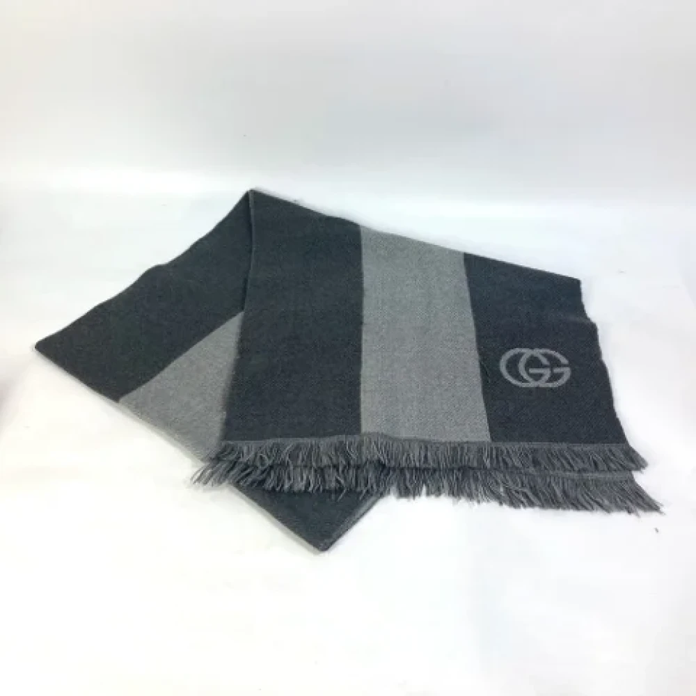 Gucci Vintage Pre-owned Fabric scarves Gray Dames