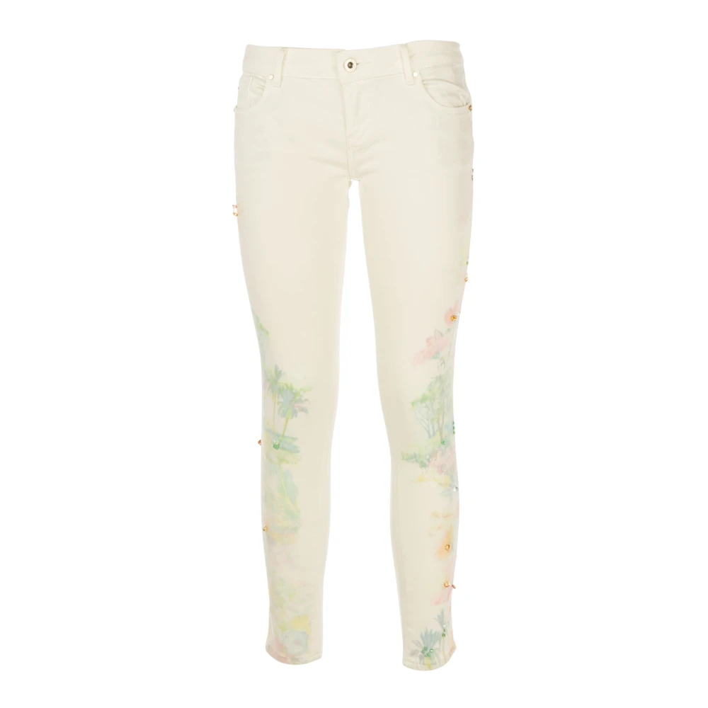 Fracomina Witte Skinny Jeans met Print voor Dames White Dames