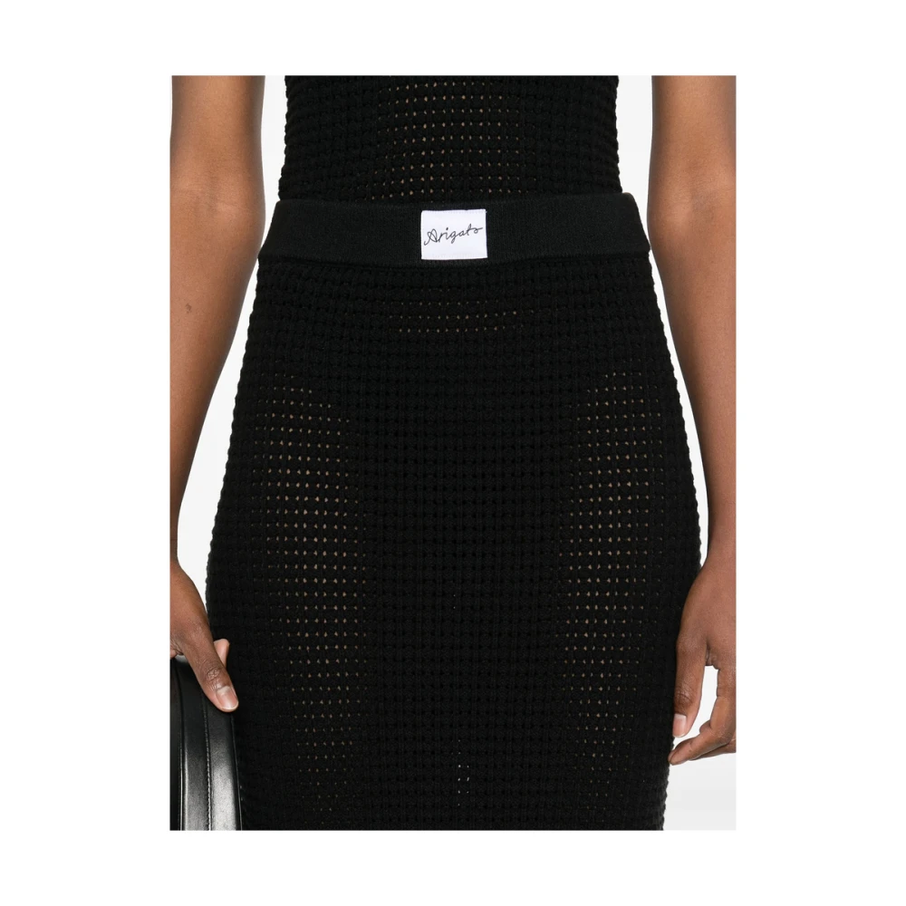 Axel Arigato Zwarte elastische tailleband rok Black Dames