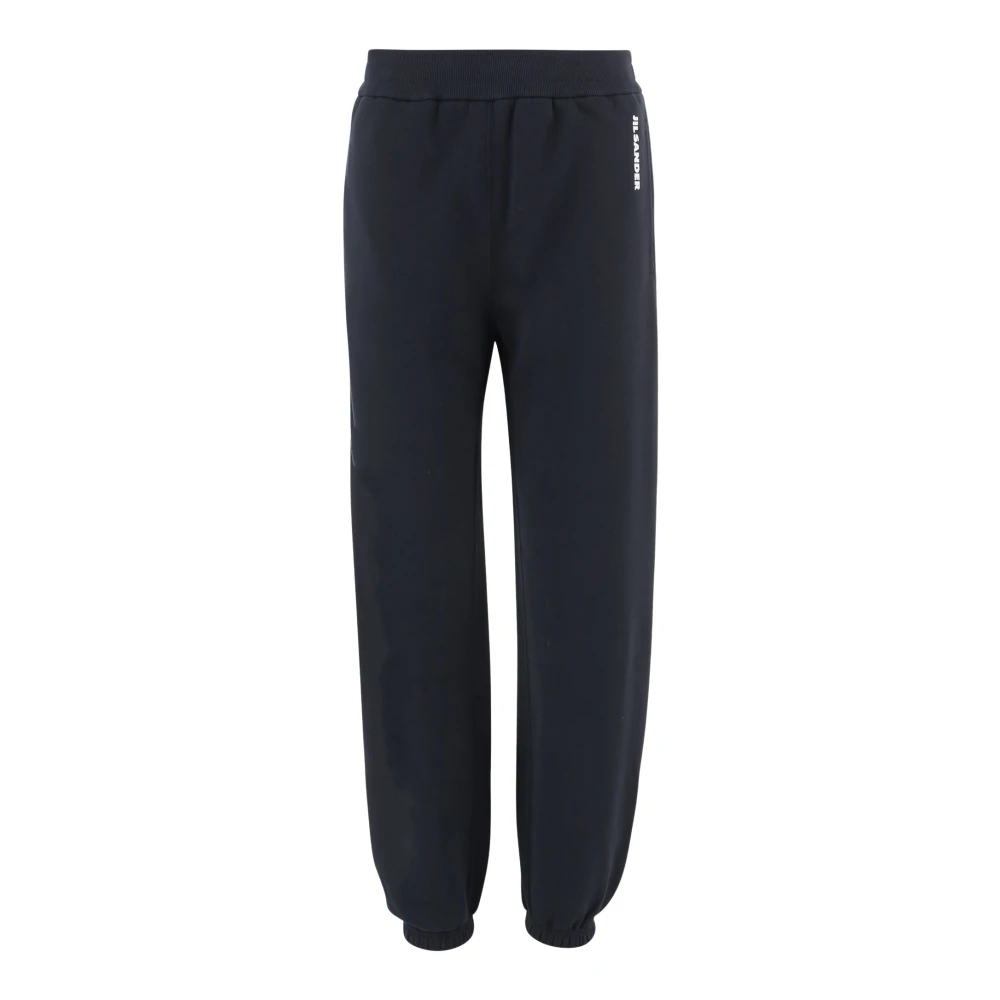 Jil Sander Vrouw Blauw Broeken Dames, Xs, Katoen, Katoenen Broek Met Logo