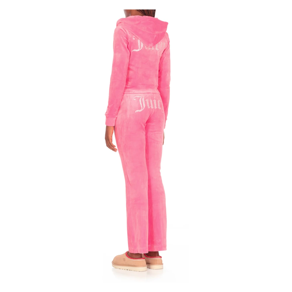 Juicy Couture Roze Hoodie met Strass Logo Pink Dames