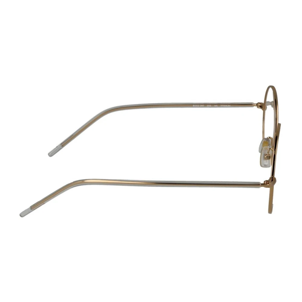 Hugo Boss Gouden Titanium Ronde Optische Frames voor Vrouwen Yellow Dames