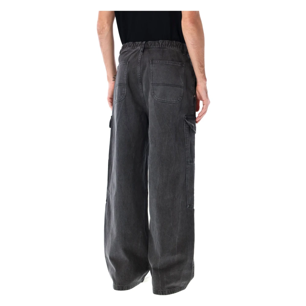 Ami Paris Zwarte Worker Baggy Jeans Black Heren