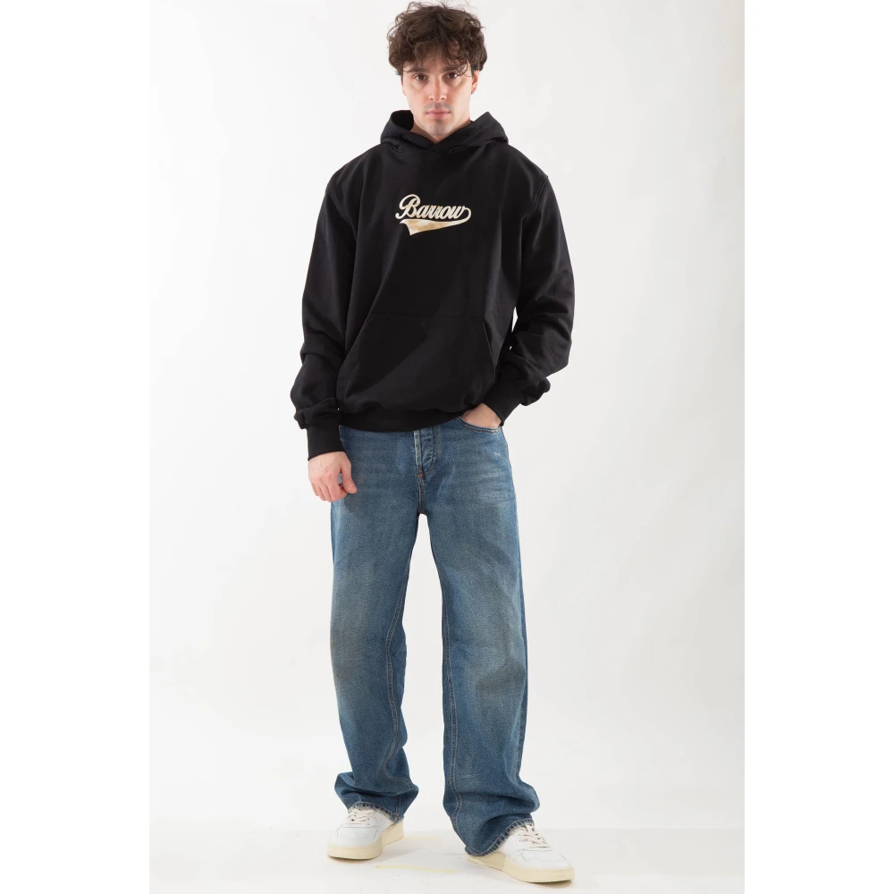 Barrow Bear Back Print Hoodie Black Heren