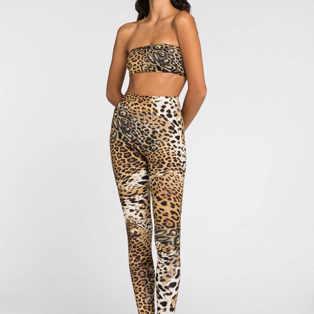 Roberto Cavalli Luipaard Bandeau Top Brown Dames