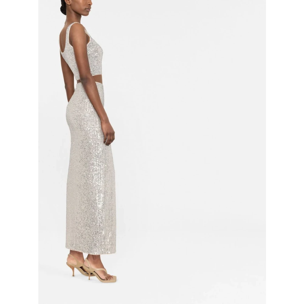 Self Portrait Maxi-rok met pailletten Gray Dames
