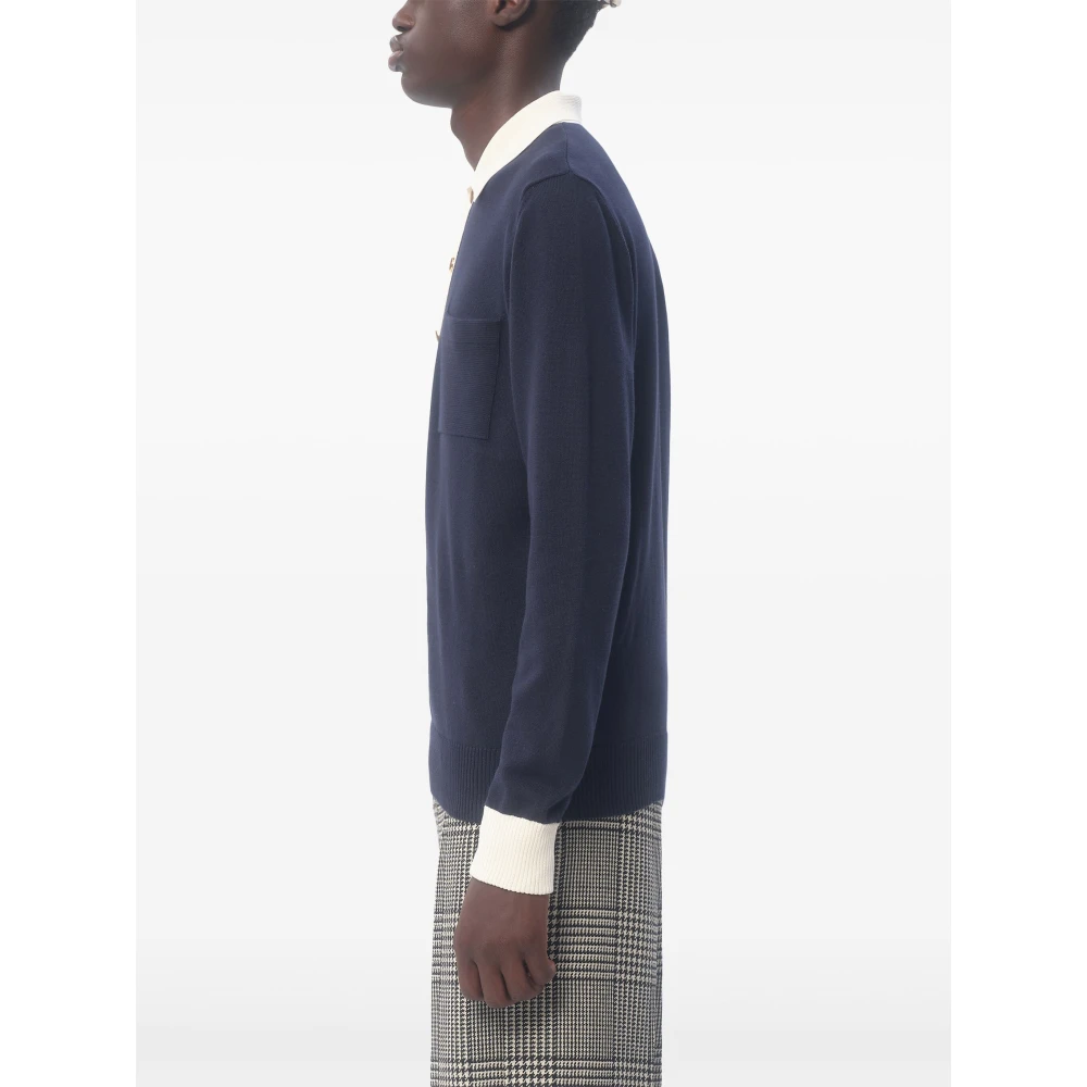 Valentino Garavani Blauw Katoenen Poloshirt Regular Fit Blue Heren