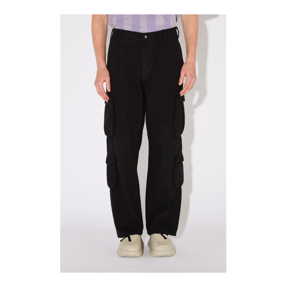 Amish Cargo Katoenen Broek in Zwart Black Heren