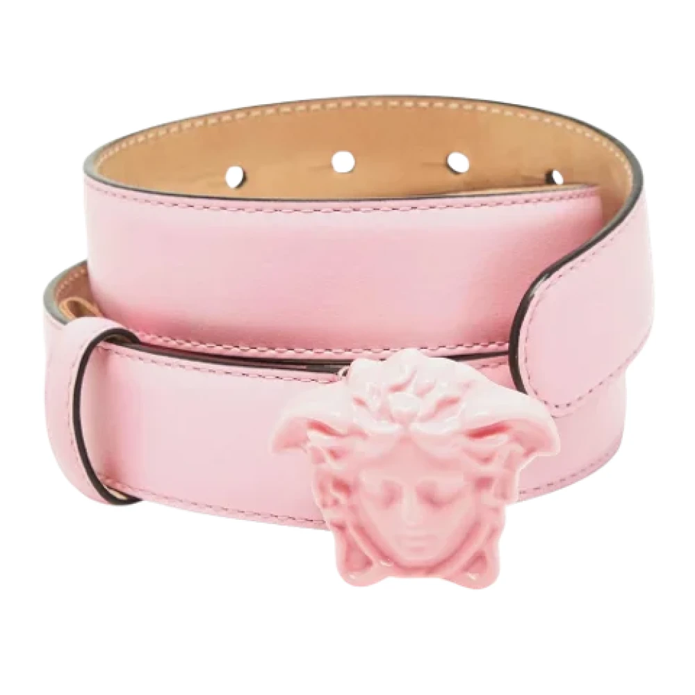 Versace Pre-owned Leather belts Pink Dames