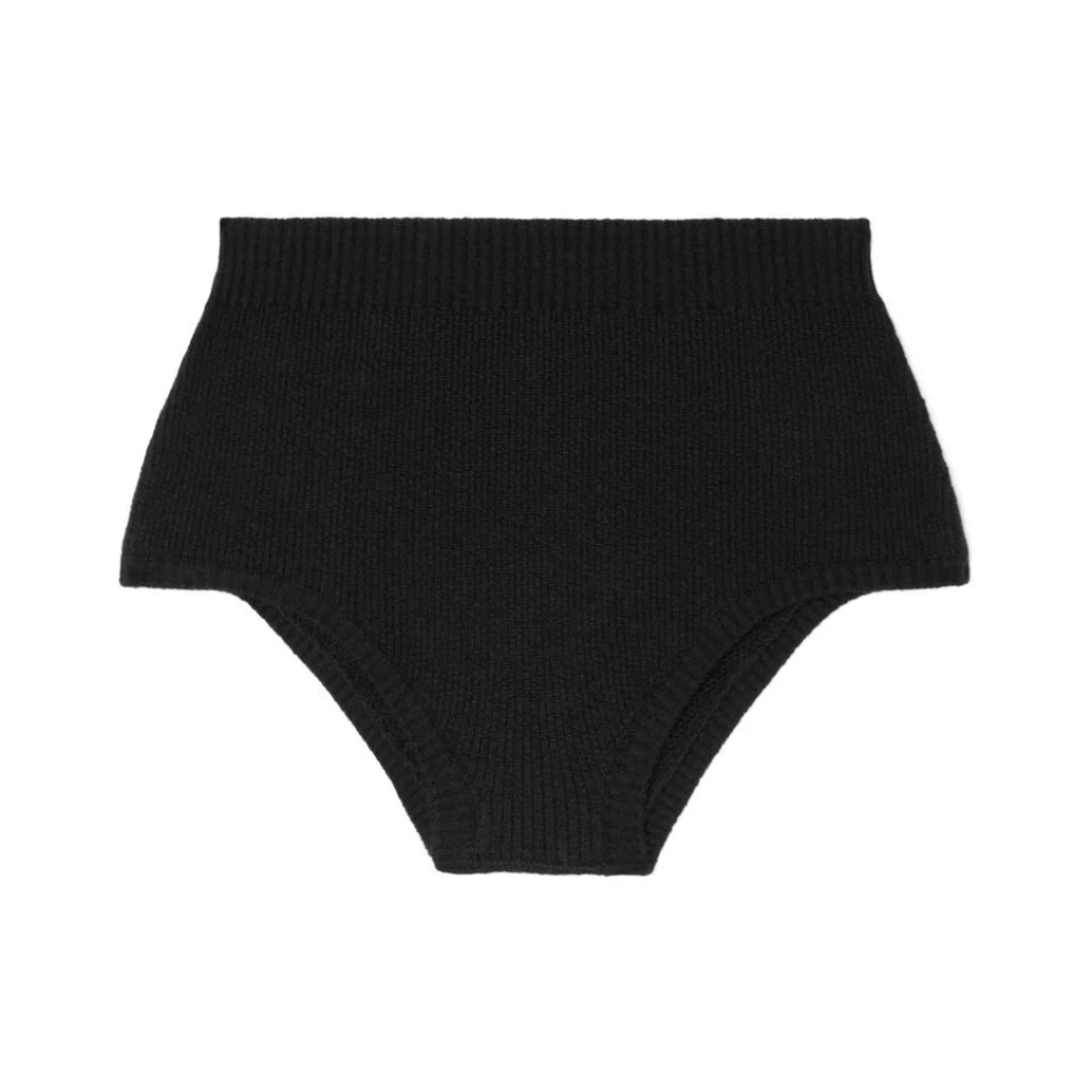 Alanui Zwarte Geribbelde Gebreide Hoge Taille Broek Black Dames