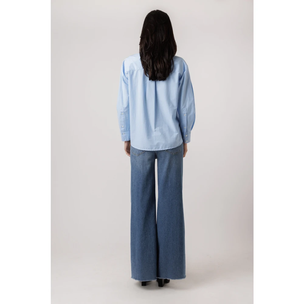 BA&SH Blauwe Blouse met Klassieke Kraag Blue Dames