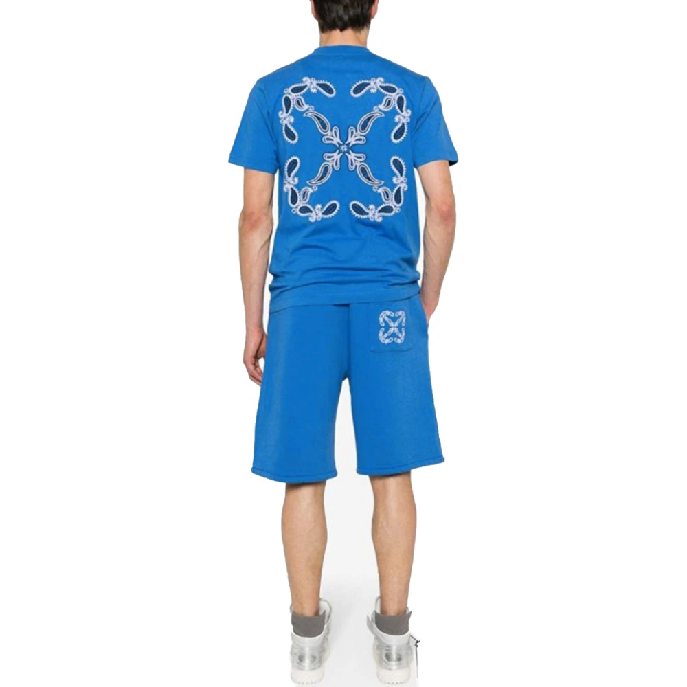 Off White Casual Katoenen T-shirt Blue Heren