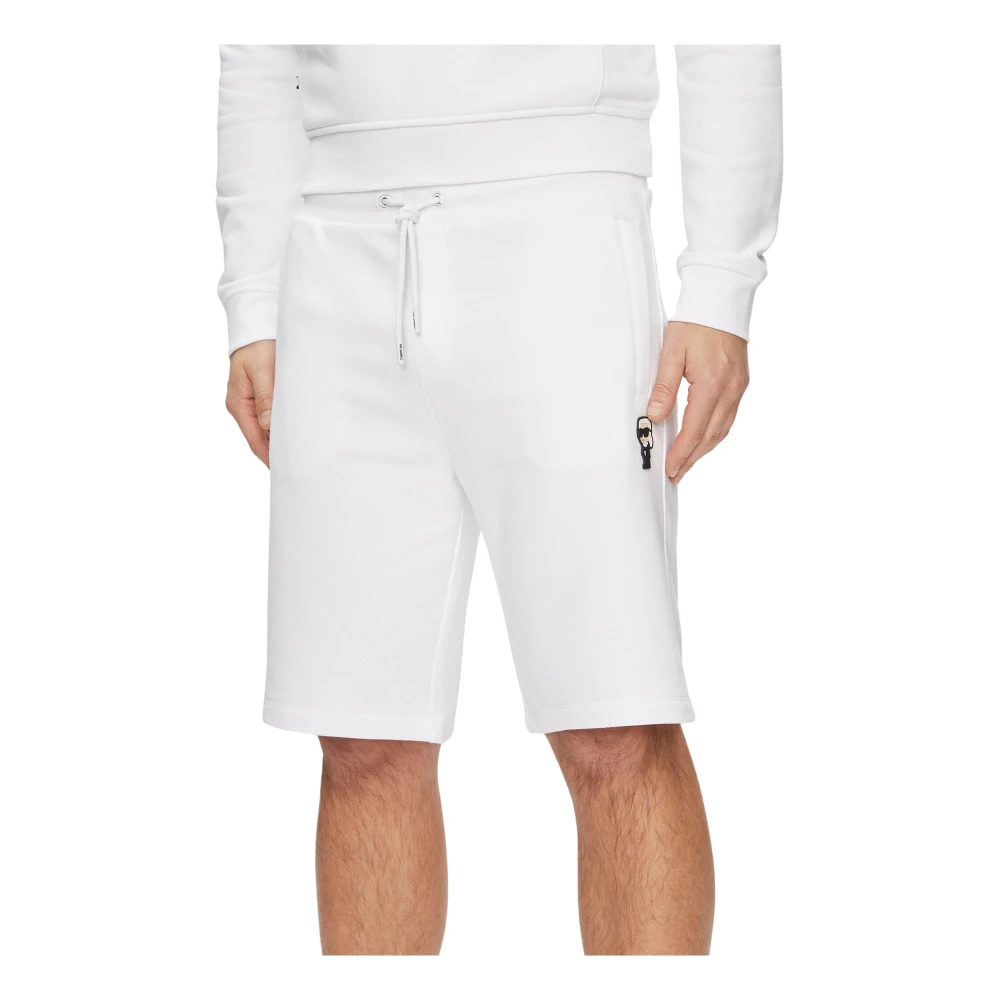Karl Lagerfeld Witte Katoenmix Regular Fit Shorts White Heren