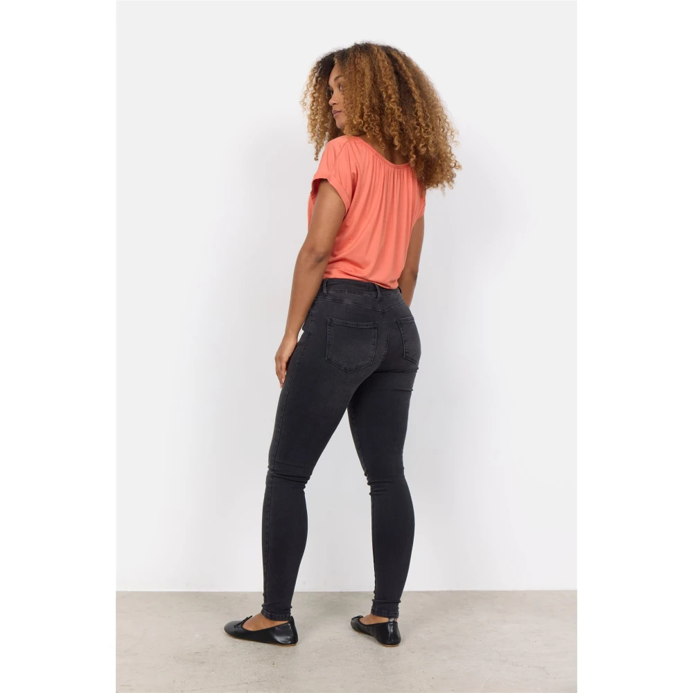 Soyaconcept Casual Slim-Fit Jeans met Zoomdetail Black Dames