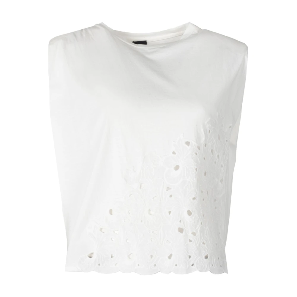 Pinko Casual Ronde Hals T-shirt White Dames