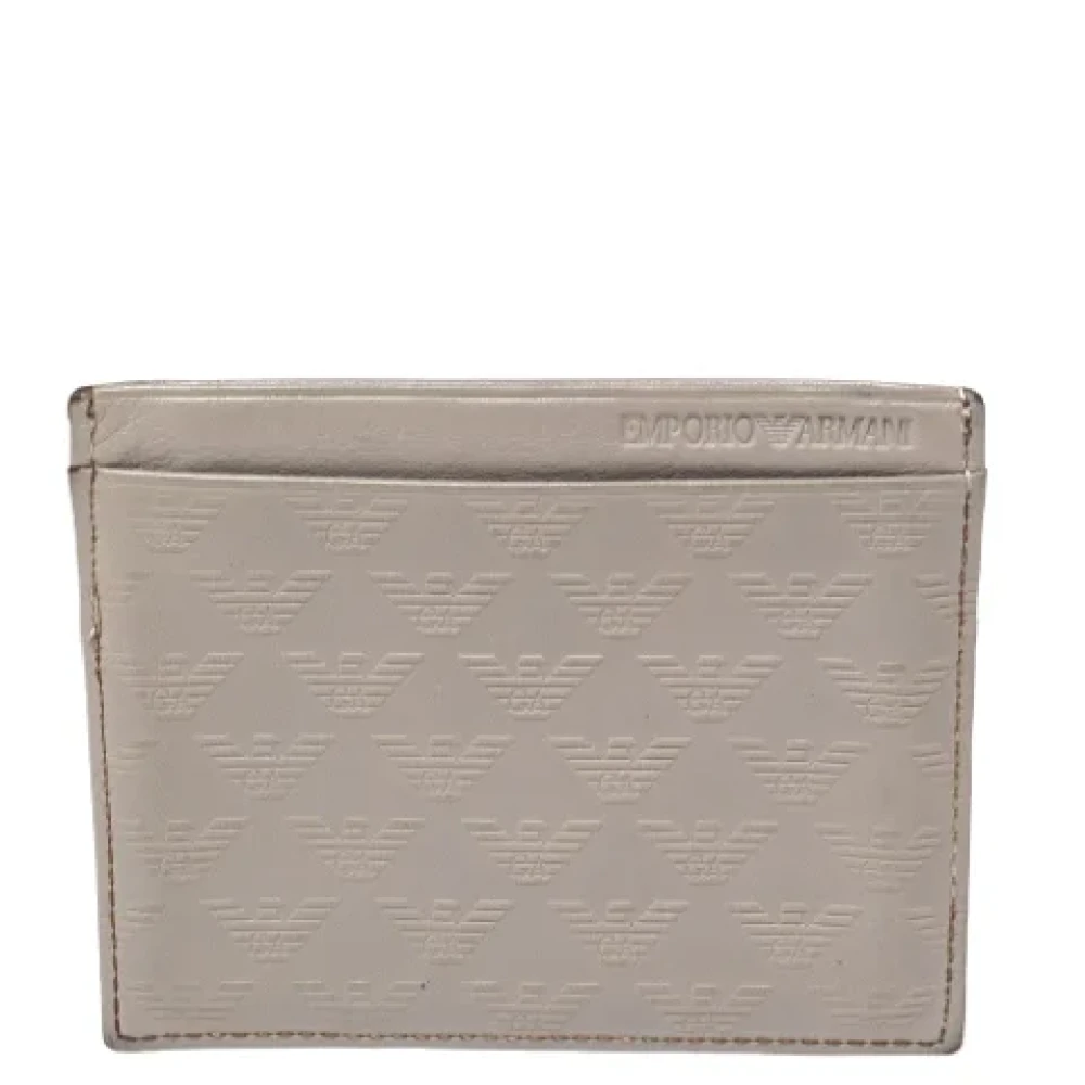 Armani Pre-owned Leather wallets Gray Dames