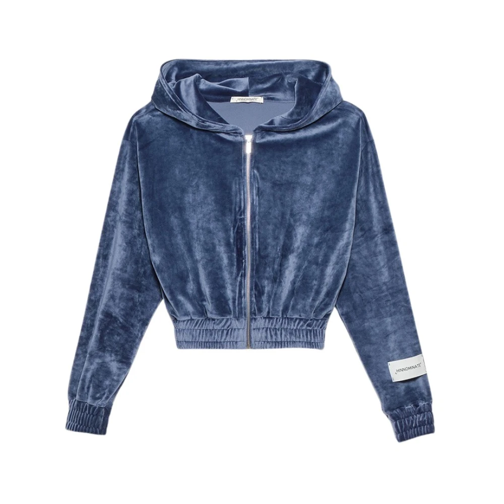 Hinnominate Velvet Rits Hoodie Blue Dames