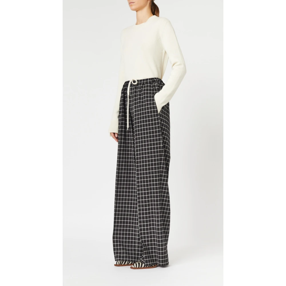 Plan C Oversized Wool Trousers Black Dames