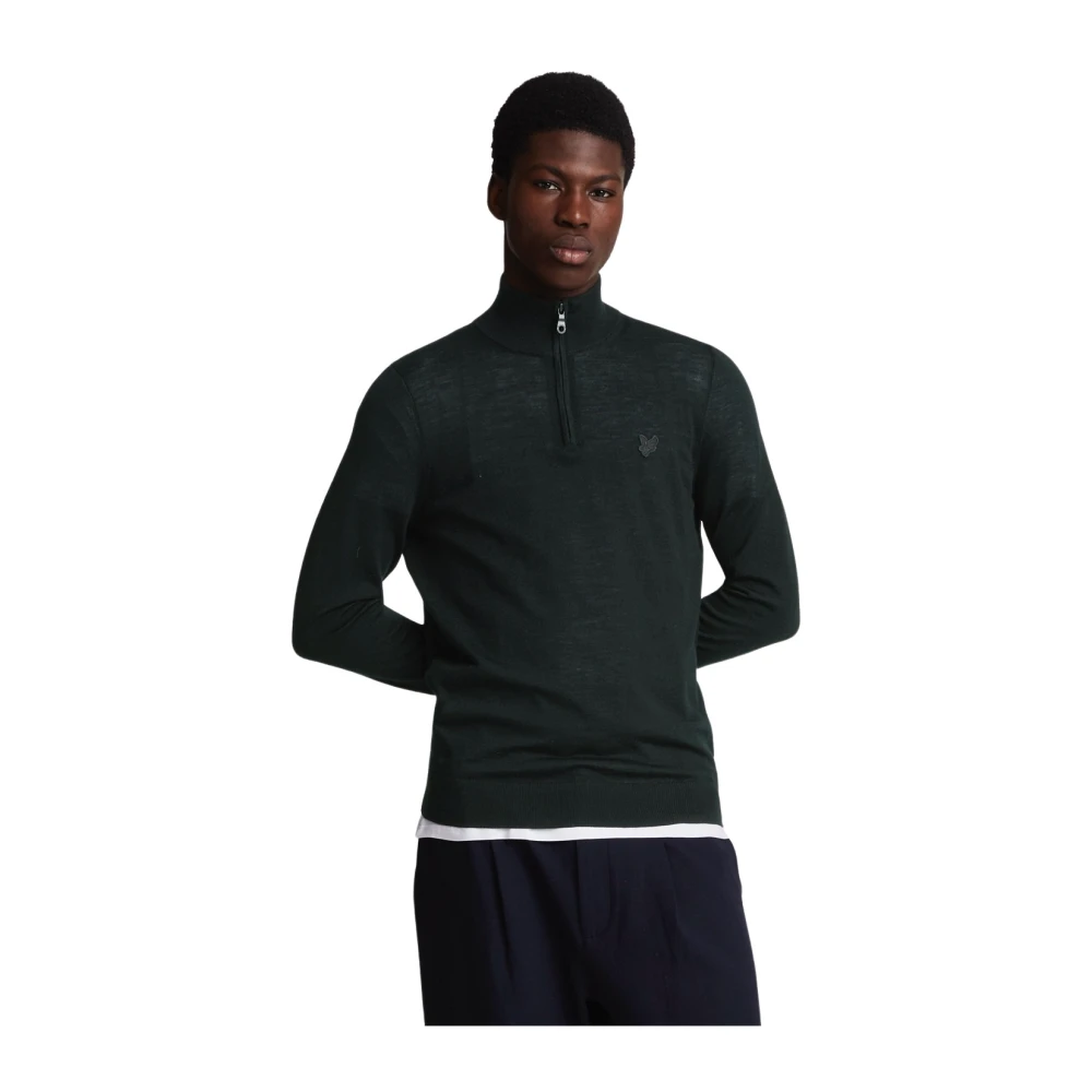 Lyle & Scott Eagle Merino Quarter Zip Jumper Black Heren