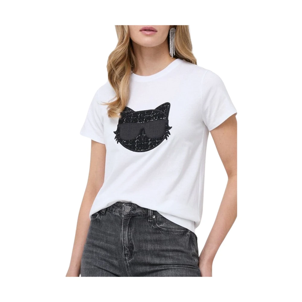 Karl Lagerfeld Boucle Choupette T-Shirt White Dames