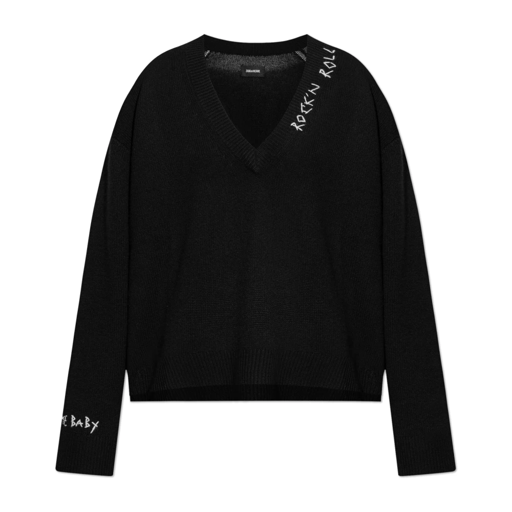 Zadig & Voltaire Women's Black Cashmere Jumper Miky - Cashmere Knitwear - M - Knitwear