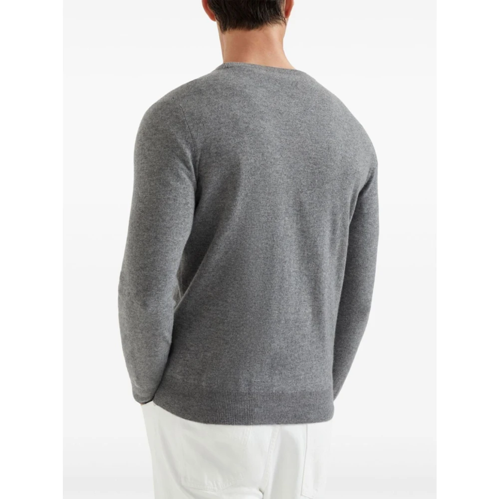 BRUNELLO CUCINELLI Grijze Crew Neck Sweater Gray Heren