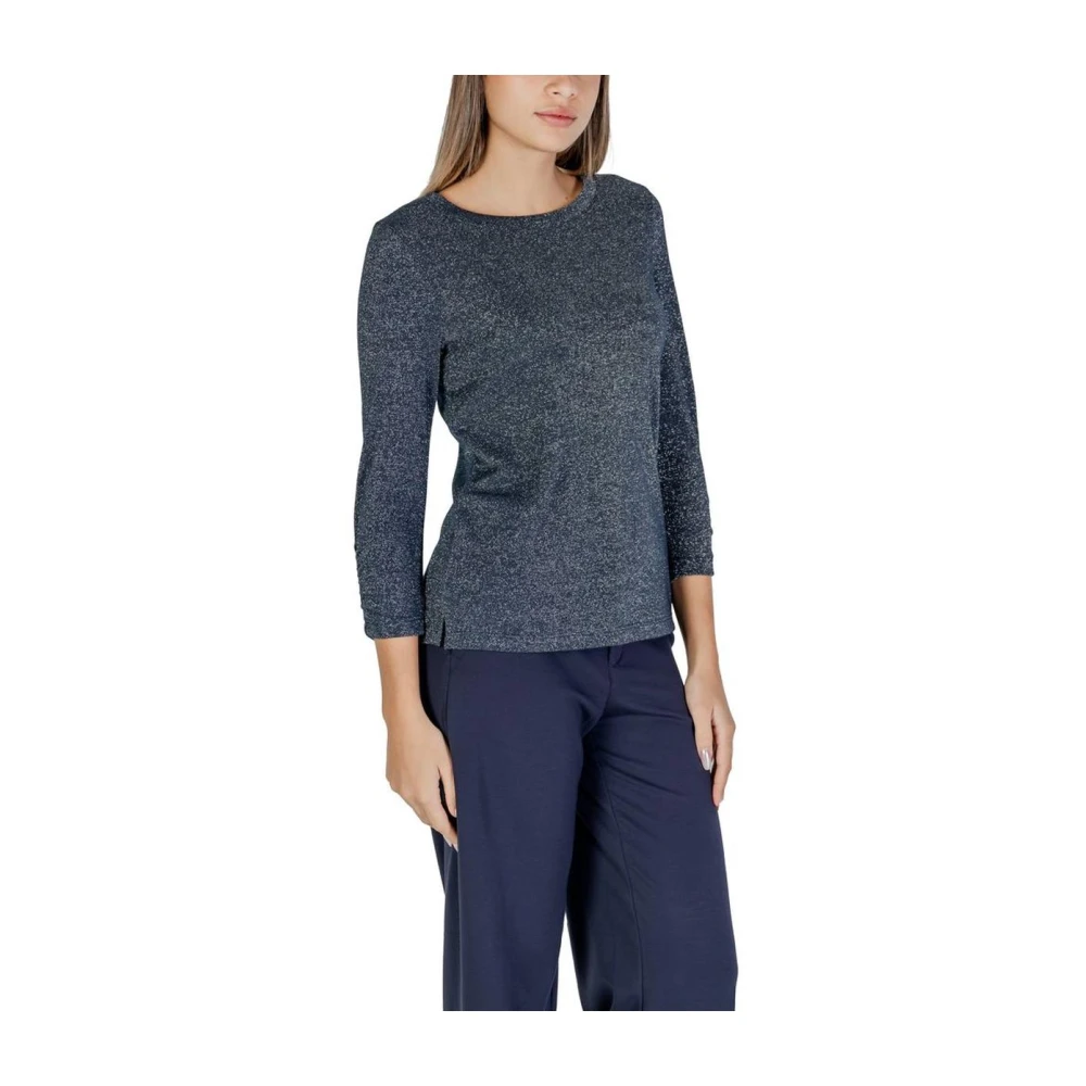 Street One Blauwe Glitter Blouse Top T-Shirt Chic Blue Dames
