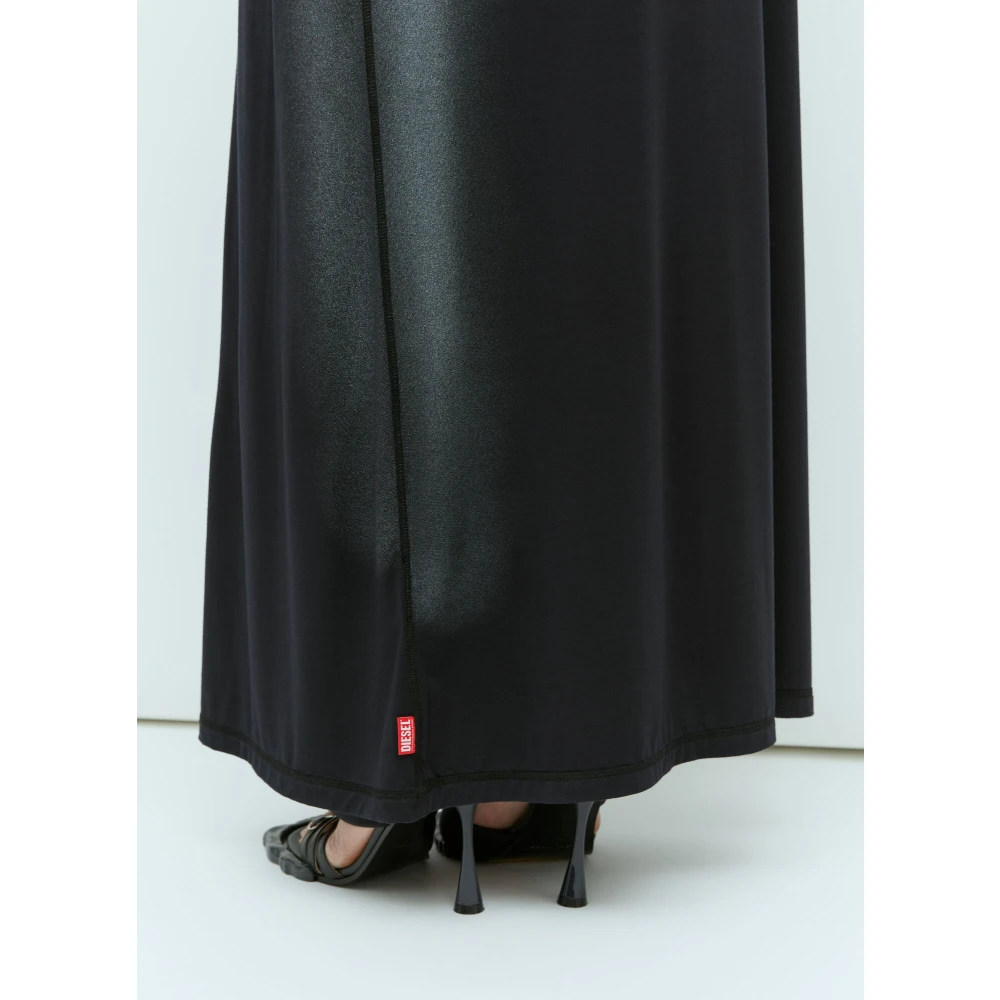 Diesel Metallic Foiled Maxi Jurk Black Dames