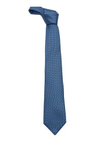Niebieski Krawat w Geometrię, Wyprodukowany we Włoszech