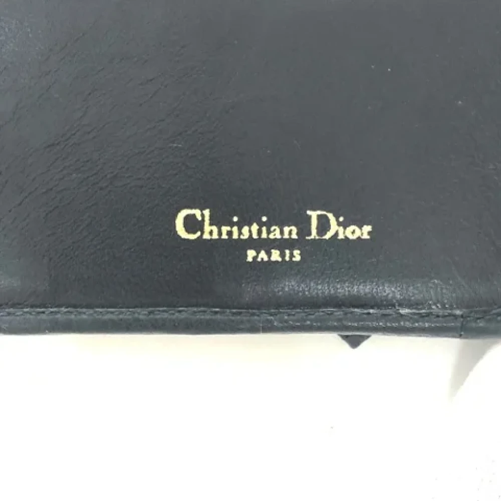 Dior Vintage Pre-owned Leather wallets Blue Dames