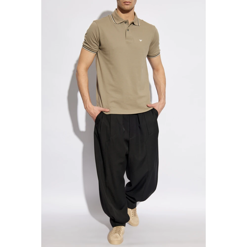 Emporio Armani Polo met bedrukt logo Gray Heren