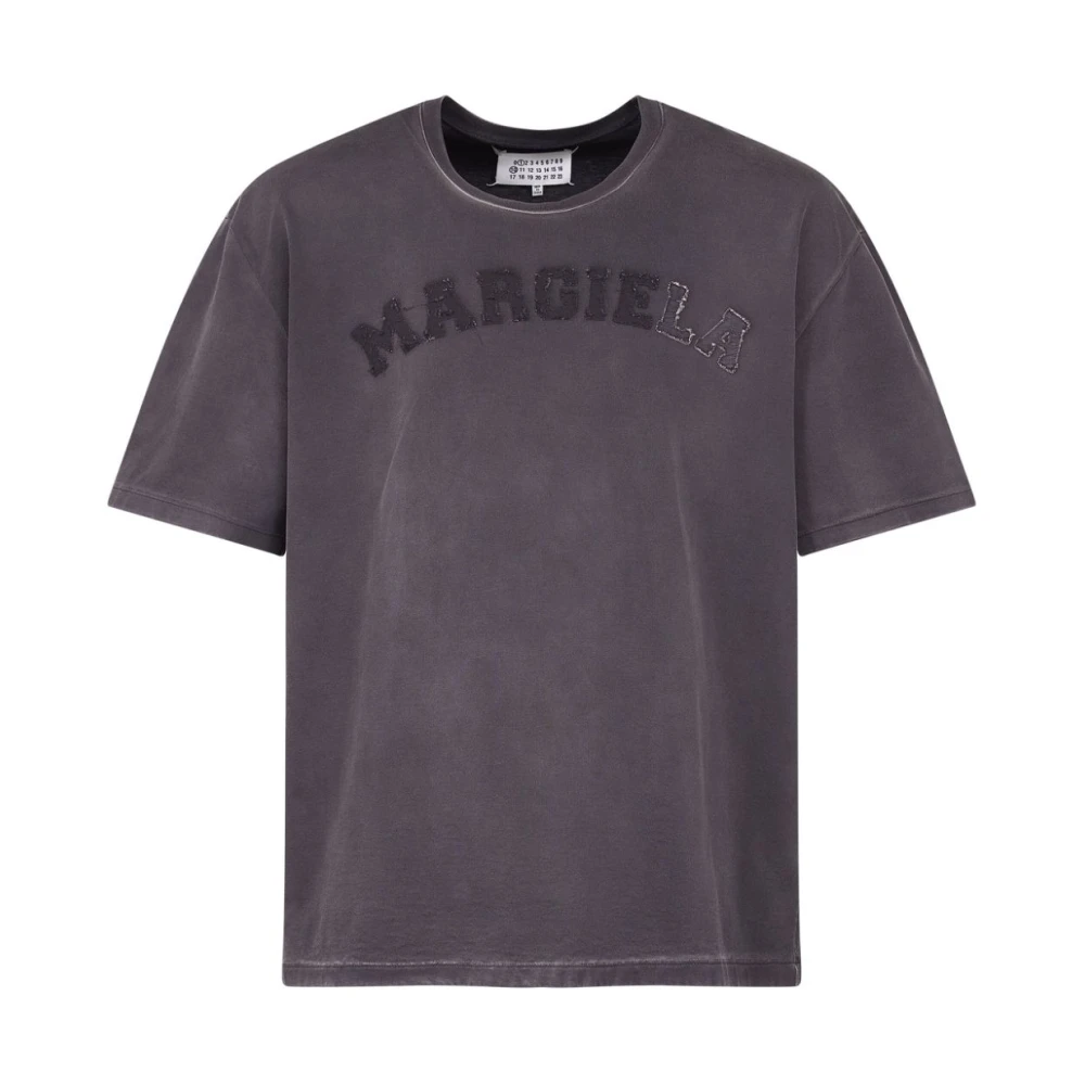 Maison Margiela Grijze T-shirts en Polos met Logo Borduurwerk Gray Heren
