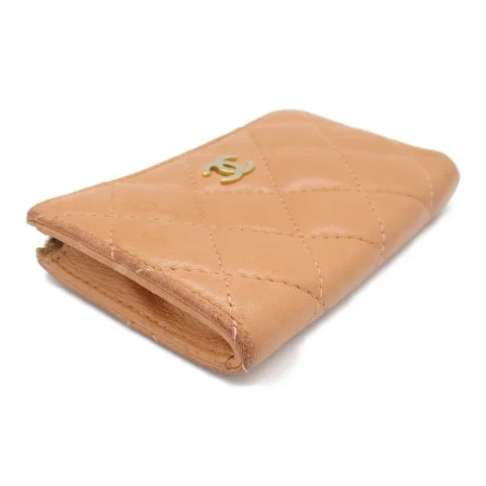 Chanel Vintage Pre-owned Leather wallets Beige Dames
